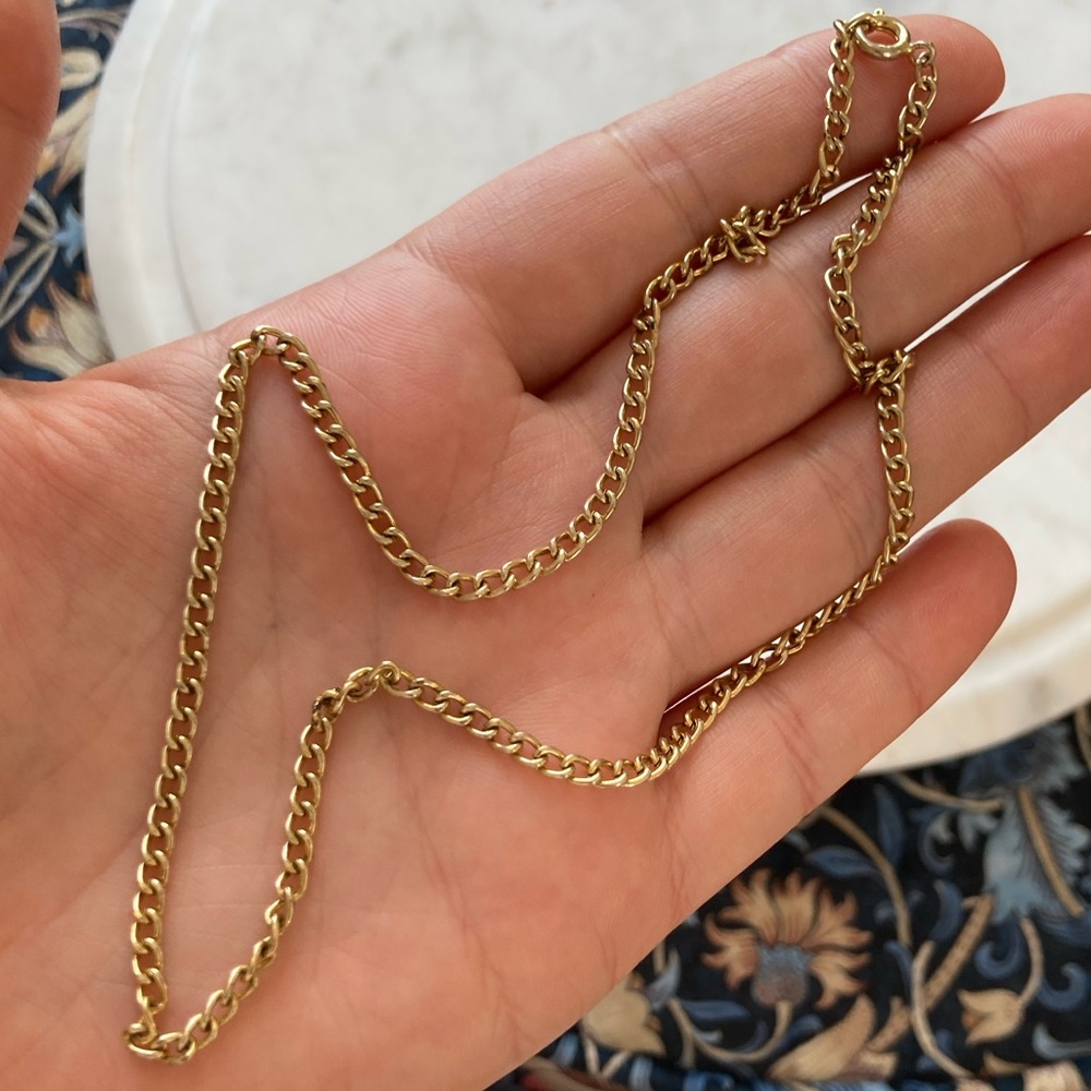 Vintage Curb Link Necklace Chain 15.5”